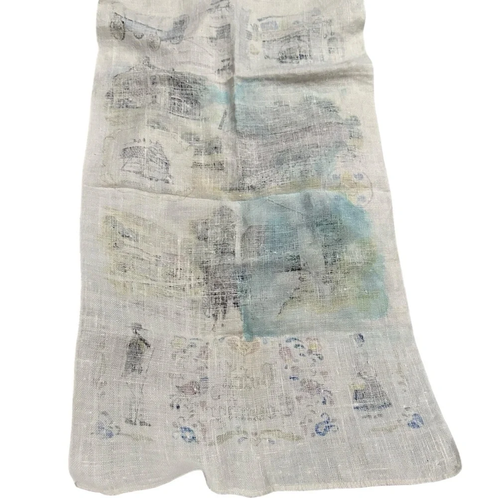 vintage Kay Dee Hand Prints 100% pure linen 